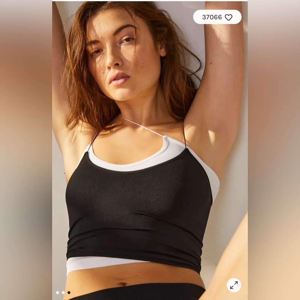 💫Free People Intimately Skinny Strap Brami, XS/S, Black, EUC